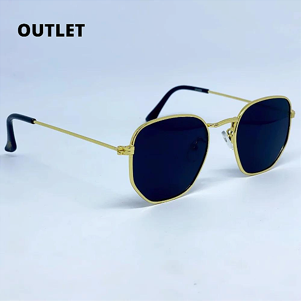 ÓCULOS MIAMI PRETO COM DOURADO OUTLET (Pequenas Avarias)