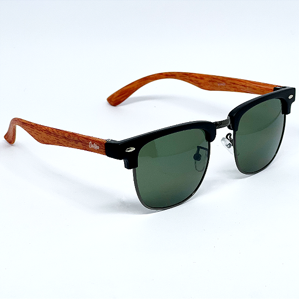 ÓCULOS DE SOL FRESNO WOOD - VERDE C/ HASTE MARROM