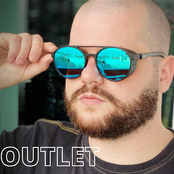 ÓCULOS TOKYO PRETO C/ AZUL ESPELHADO OUTLET (Pequenas Avarias)