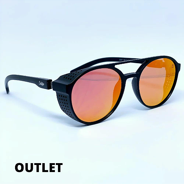 ÓCULOS TOKYO PRETO C/ LARANJA ESPELHADO OUTLET (Pequenas Avarias)