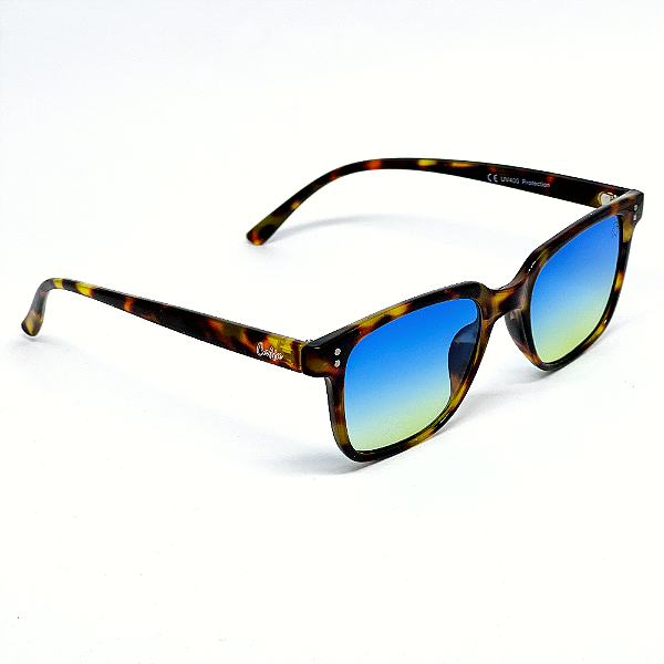 ÓCULOS DE SOL BULL - ANIMAL PRINT C/ AZUL E AMARELO