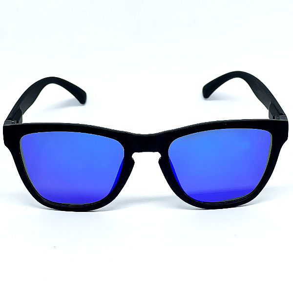 ÓCULOS DE SOL ESPORTIVO ZOOM POLARIZADO - PRETO C/AZUL ESCURO ESPELHADO