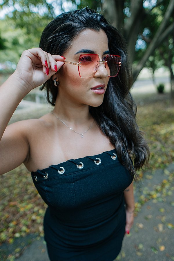 ÓCULOS DE SOL LADY - ROSA DEGRADÊ