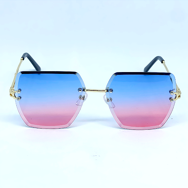ÓCULOS DE SOL LADY - AZUL C/ ROSA
