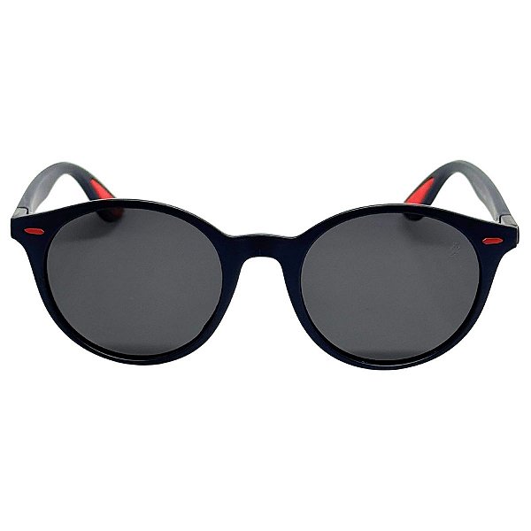 ÓCULOS DE SOL ITALIA POLARIZADO - AZUL MARINHO COM DETALHE VERMELHO