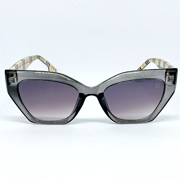 ÓCULOS DE SOL JULY - FUMÊ XADREZ C/ PRETO DEGRADÊ