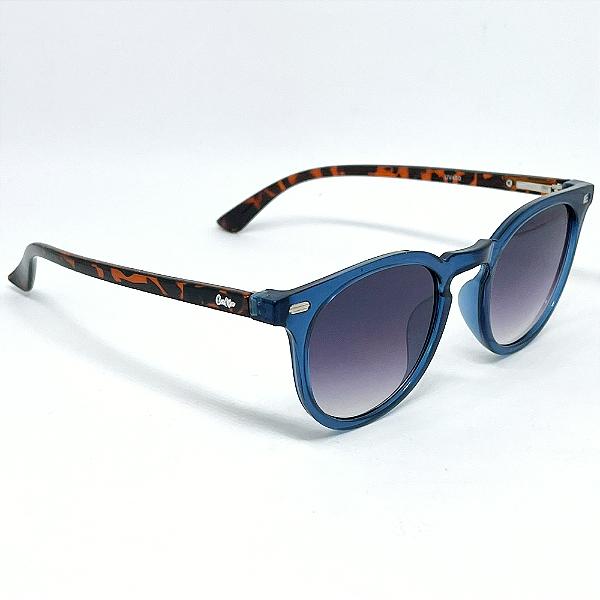 ÓCULOS DE SOL TAJ - AZUL COM HASTE ANIMAL PRINT