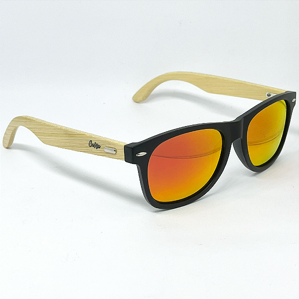 ÓCULOS DE SOL POLARIZADO SAN BERNARDINO 2.0 -  VERMELHO ESPELHADO COM BAMBU