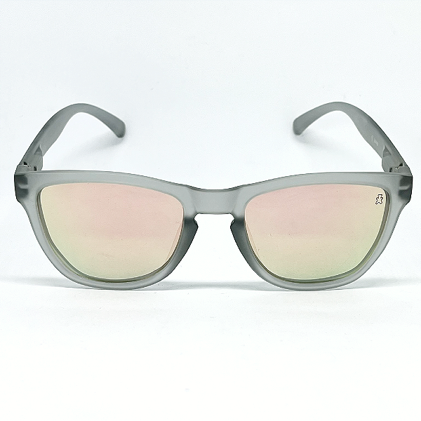 ÓCULOS DE SOL ESPORTIVO POLARIZADO ZOOM - CINZA COM ROSE ESPELHADO
