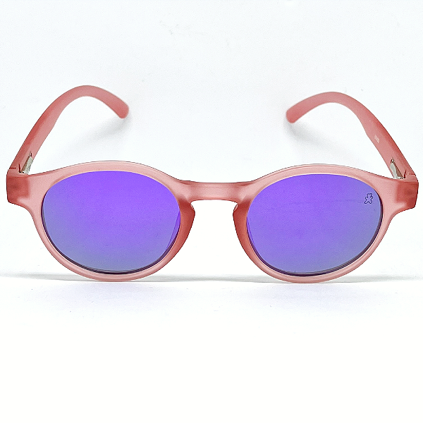 ÓCULOS DE SOL POLARIZADO CANCÚN - ROSE COM ROXO ESPELHADO