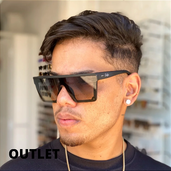 ÓCULOS DE SOL MADRID - PRETO COM LENTE AZUL CLEAR OUTLET (Pequenas Avarias)
