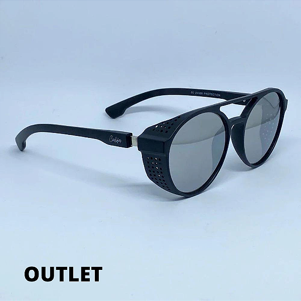 ÓCULOS TOKYO PRETO FOSCO COM PRATA ESPELHADO OUTLET (Pequenas Avarias)