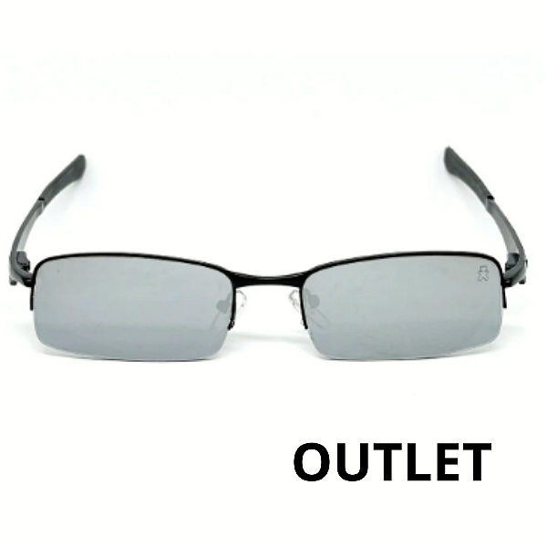 ÓCULOS DE SOL SCOOT - PRATA ESPELHADO COM PRETO OUTLET (Pequenas avarias)
