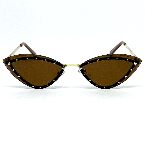ÓCULOS DE SOL STAR - MARROM COM DOURADO