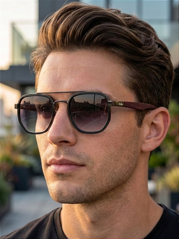 ÓCULOS DE SOL ARIZONA WOOD - GRAFITE DEGRADÊ C/ BAMBU ESCURO