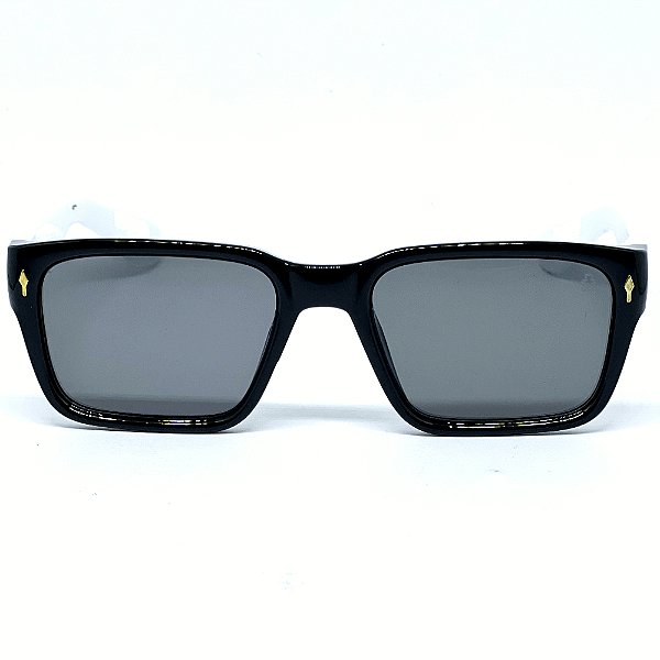 ÓCULOS DE SOL UP - PRETO BRILHANTE COM BRANCO