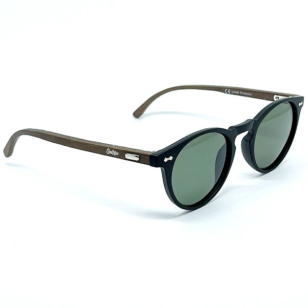 ÓCULOS DE SOL MALIBU WOOD POLARIZADO - VERDE COM PRETO FOSCO