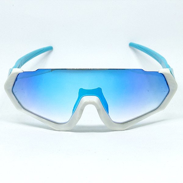 ÓCULOS DE SOL ESPORTIVO SPACE - BRANCO COM HASTE AZUL