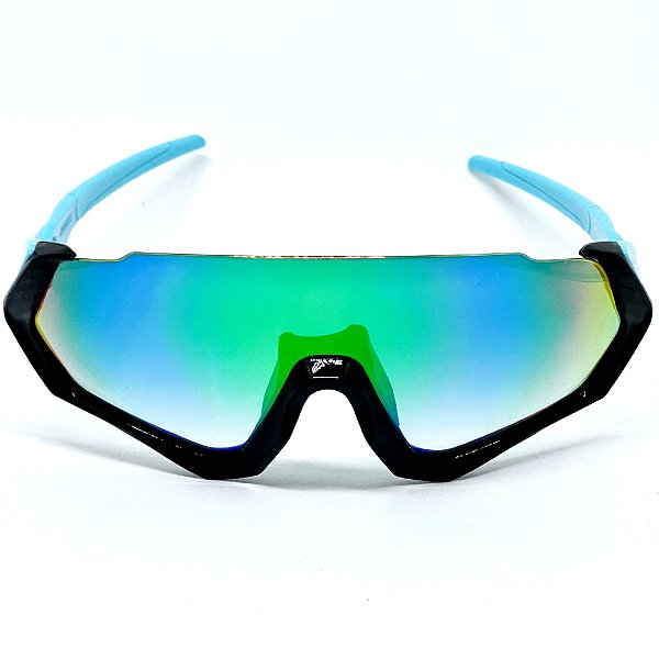 ÓCULOS DE SOL ESPORTIVO SPACE - CAMELEÃO ESPELHADO COM HASTE AZUL