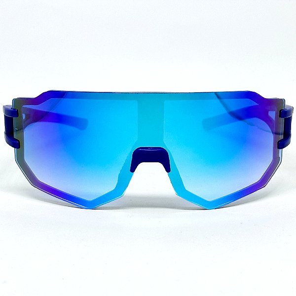 ÓCULOS DE SOL ESPORTIVO FLASH - AZUL ESPELHADO