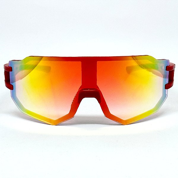 ÓCULOS DE SOL ESPORTIVO FLASH - VERMELHO ESPELHADO