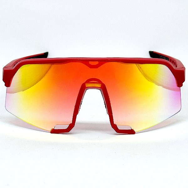ÓCULOS DE SOL ESPORTIVO BOLT - VERMELHO ESPELHADO