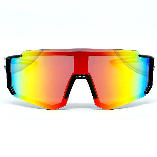 ÓCULOS DE SOL ESPORTIVO ICE - VERMELHO ESPELHADO COM PRETO