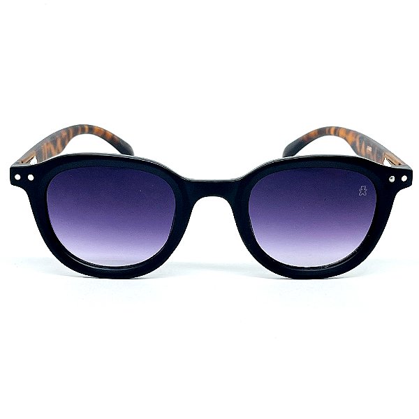 ÓCULOS DE SOL FLY - PRETO COM HASTE ANIMAL PRINT