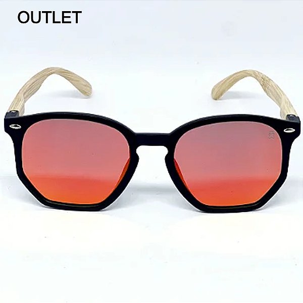 ÓCULOS IPANEMA WOOD VERMELHO ESPELHADO - OUTLET (Pequenas Avarias)