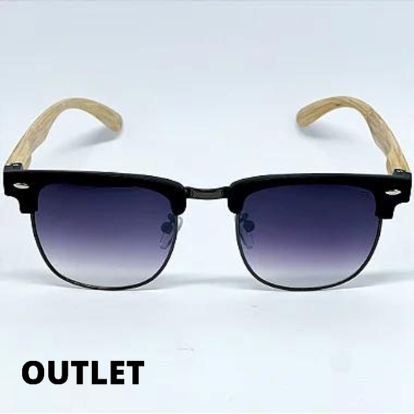 ÓCULOS FRESNO WOOD PRETO DEGRADÊ COM HASTE CLARA OUTLET (Pequenas Avarias)