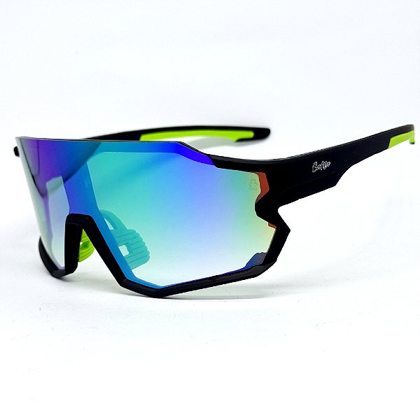 ÓCULOS DE SOL ESPORTIVO JUMP - PRETO COM CAMALEÃO ESPELHADO