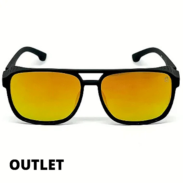 ÓCULOS DE SOL PEQUIM PRETO COM LARANJA ESPELHADO OUTLET (Pequenas Avarias)