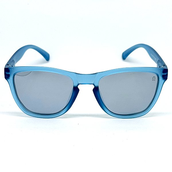 ÓCULOS DE SOL ESPORTIVO POLARIZADO ZOOM - AZUL ROYAL COM PRATA ESPELHADO