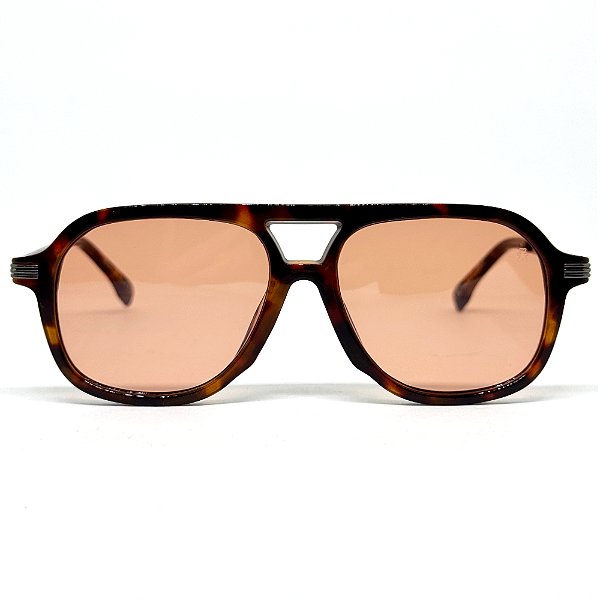 ÓCULOS DE SOL AVIADOR MÔNACO - TARTARUGA COM ROSA