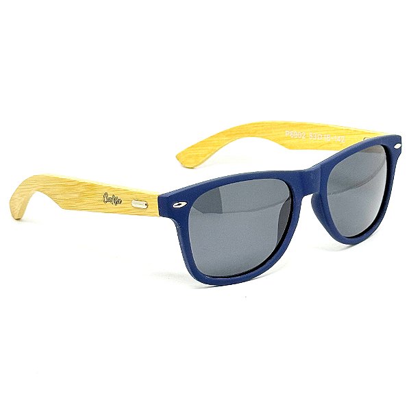 ÓCULOS DE SOL POLARIZADO SAN BERNARDINO 2.0 - AZUL MARINHO COM BAMBU