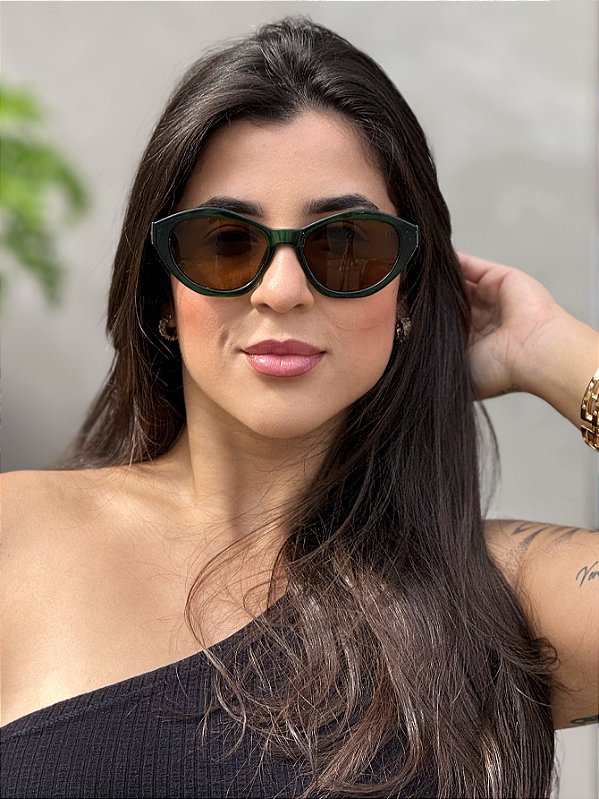 ÓCULOS DE SOL JENY - VERDE COM MARROM