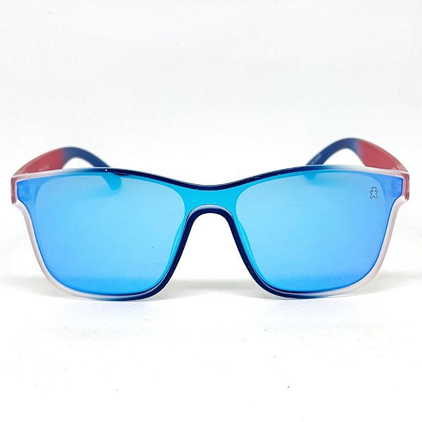 ÓCULOS DE SOL ESPORTIVO BOSS - AZUL E VERMELHO ESPELHADO