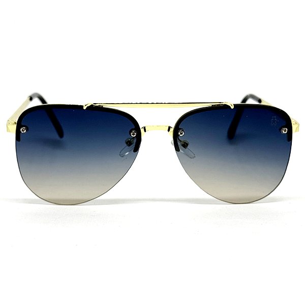 ÓCULOS DE SOL AVIADOR HOLY - PRETO DEGRADÊ COM DOURADO