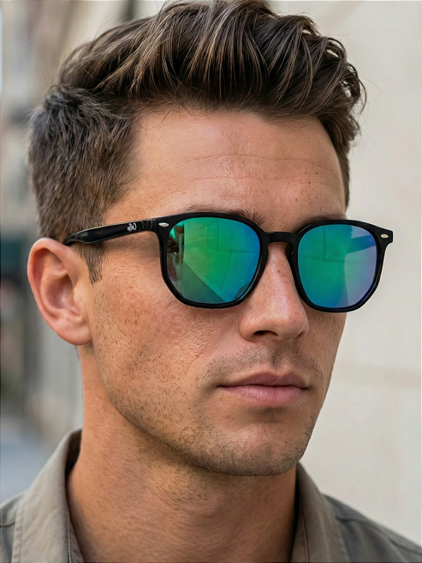 ÓCULOS DE SOL IPANEMA - PRETO BRILHANTE C/ CAMALEÃO ESPELHADO