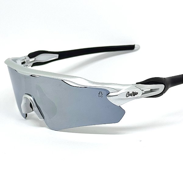 Óculos de Sol Esportivo Speed - Branco com Prata