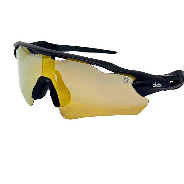 Óculos de Sol Esportivo Speed - Preto c/ Dourado Espelhado