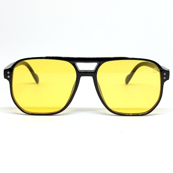 Óculos de Sol Aviador Jazz 2.0 - Preto c/ Amarelo