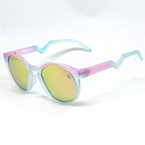 ÓCULOS DE SOL POLARIZADO BROKE - ROSA COM AZUL CLARO