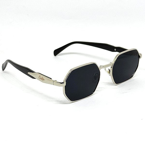 ÓCULOS DE SOL OCTA - PRETO COM PRATA