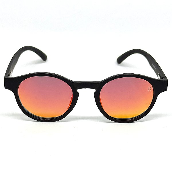 ÓCULOS DE SOL POLARIZADO CANCÚN - PRETO COM VERMELHO ESPELHADO