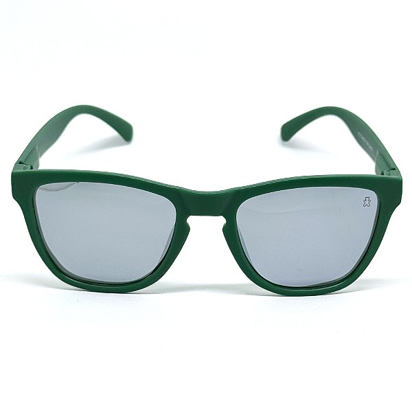 ÓCULOS DE SOL ESPORTIVO POLARIZADO ZOOM - VERDE COM PRATA ESPELHADO