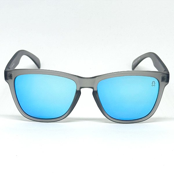 ÓCULOS DE SOL ESPORTIVO ZOOM - CINZA COM AZUL BEBÊ