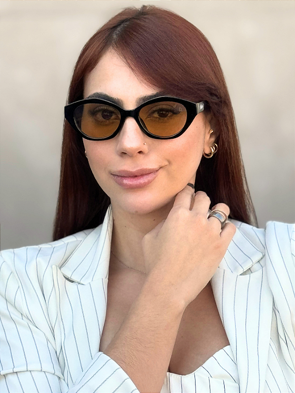 ÓCULOS DE SOL JENY - PRETO COM MARROM