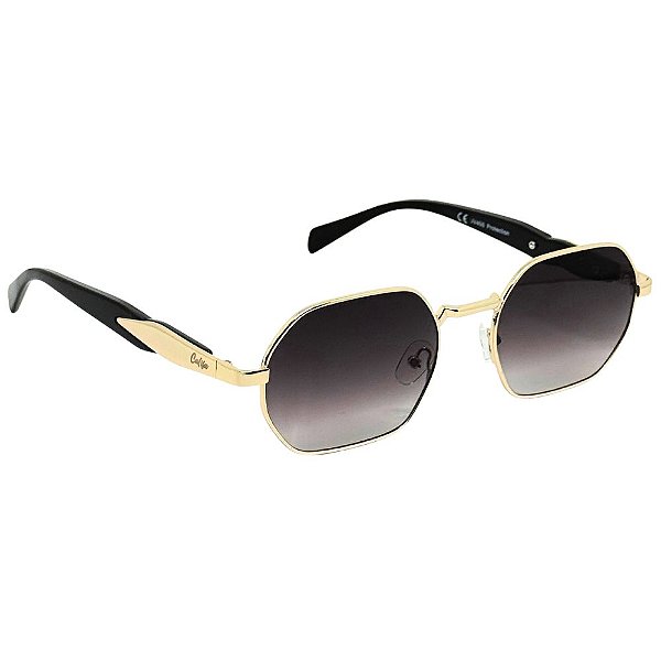 ÓCULOS DE SOL OCTA - PRETO DEGRADÊ C/ DOURADO HASTE PRETA