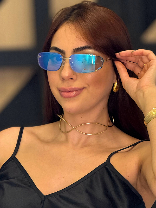 Óculos de Sol Diva - Azul Espelhado